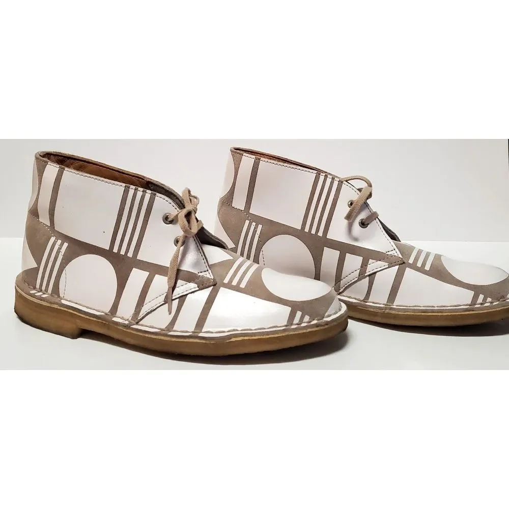 Clarks Original Patternity Collaboration W 8.5 US Desert Boot Taupe & White - Picture 8 of 15